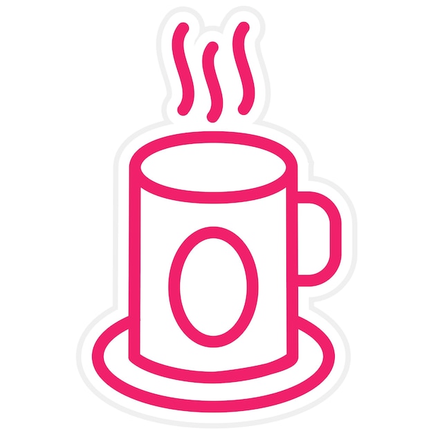 Diseño vectorial de estilo de icono de café caliente