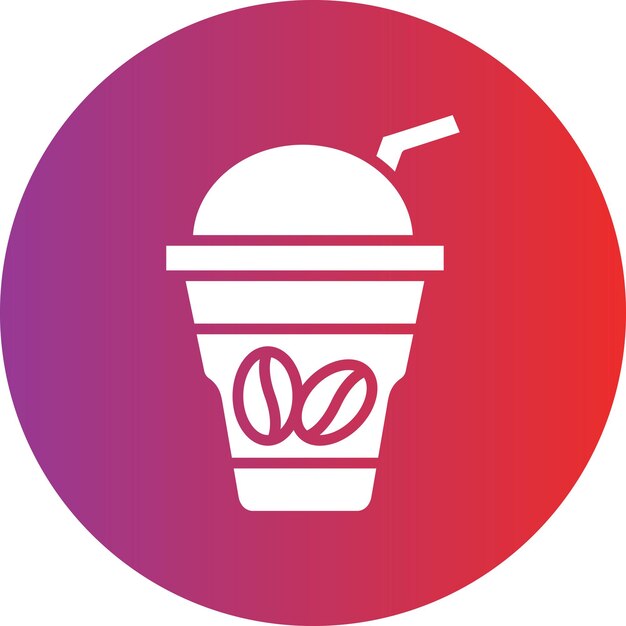 Diseño vectorial de estilo de icono de café helado