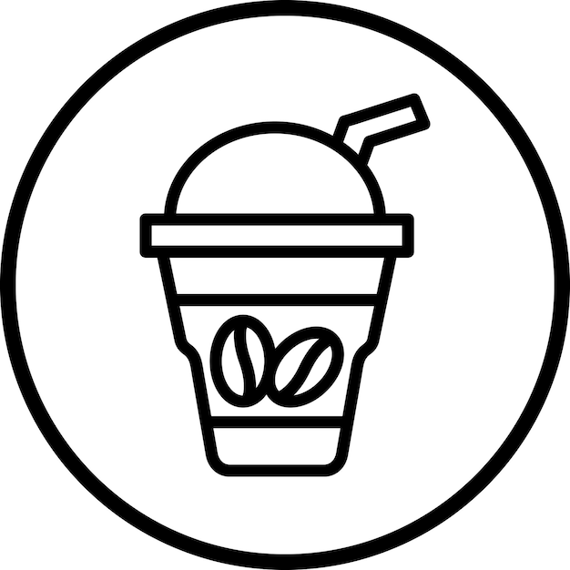 Diseño vectorial de estilo de icono de café helado