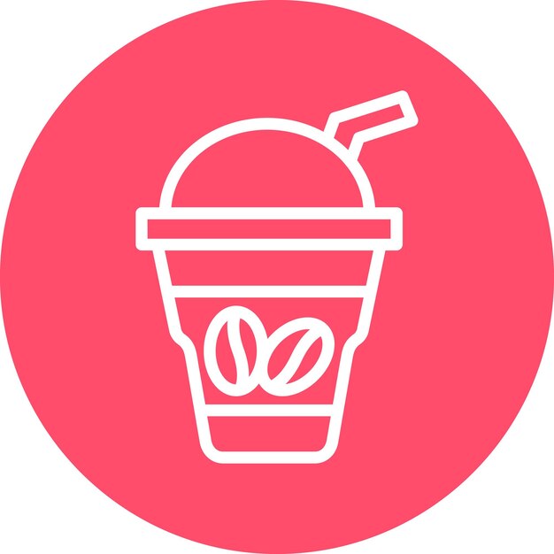 Diseño vectorial de estilo de icono de café helado