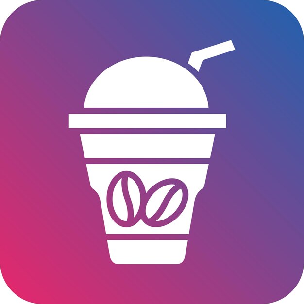 Diseño vectorial de estilo de icono de café helado