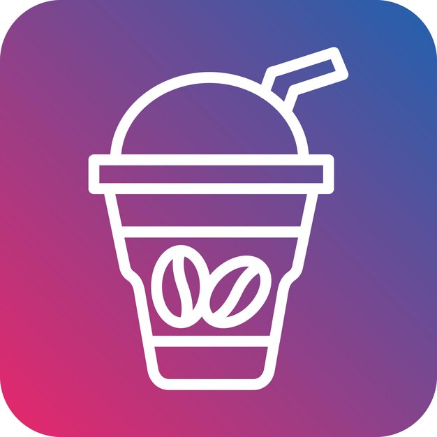Diseño vectorial de estilo de icono de café helado