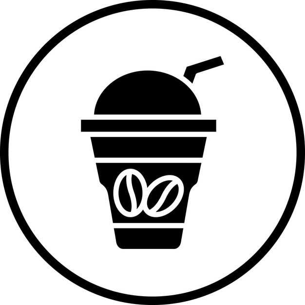 Diseño vectorial de estilo de icono de café helado