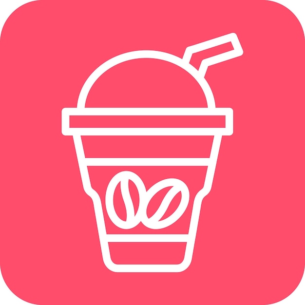 Diseño vectorial de estilo de icono de café helado