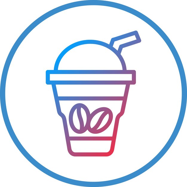 Diseño vectorial de estilo de icono de café helado