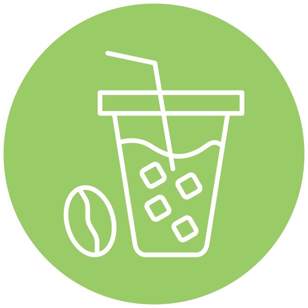 Diseño vectorial de estilo de icono de café helado