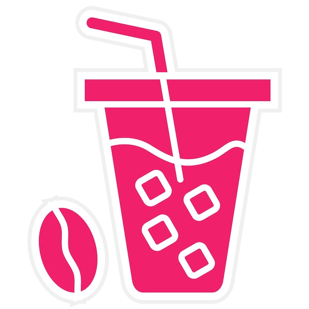 Diseño vectorial de estilo de icono de café helado