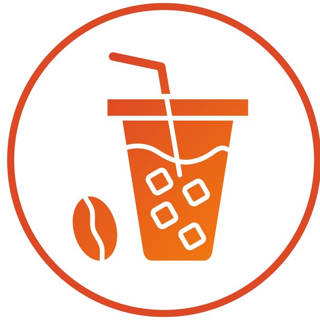 Diseño vectorial de estilo de icono de café helado