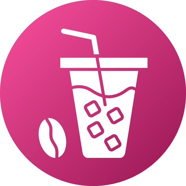 Diseño vectorial de estilo de icono de café helado