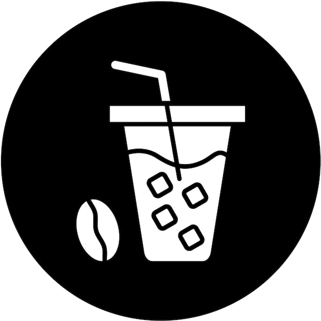 Diseño vectorial de estilo de icono de café helado