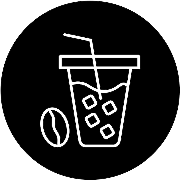 Diseño vectorial de estilo de icono de café helado