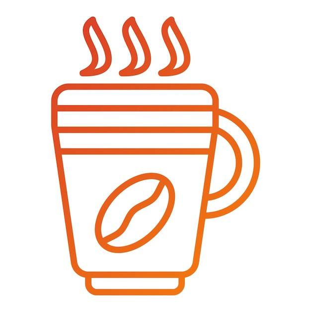 Diseño vectorial del estilo del icono del café con leche