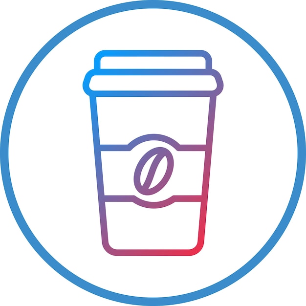 Diseño vectorial de estilo de icono de café para llevar