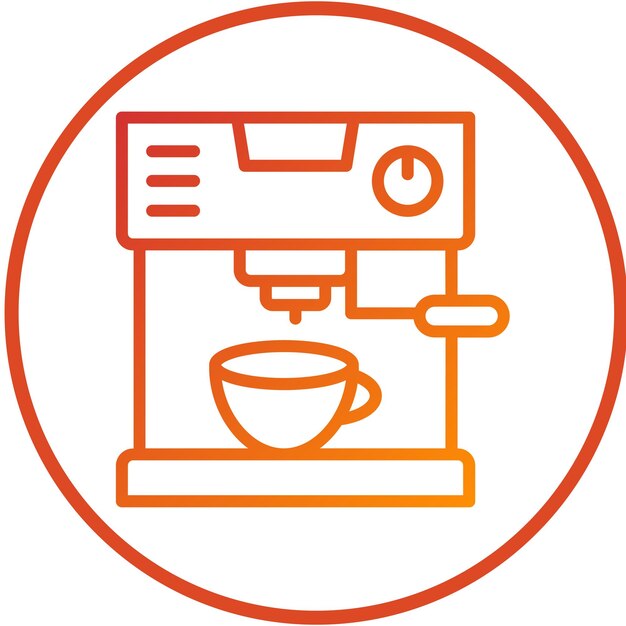 Diseño vectorial Estilo del icono de la cafetera