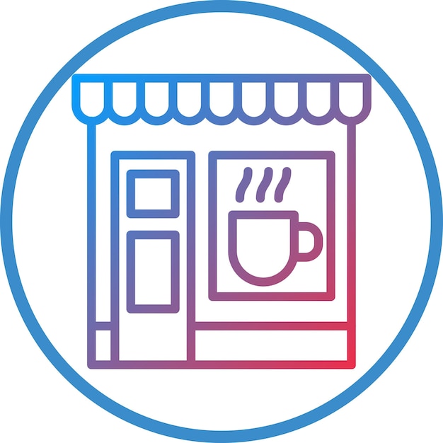 Diseño vectorial Estilo del icono de la cafetería