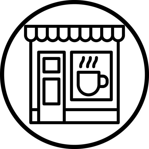 Diseño vectorial Estilo del icono de la cafetería