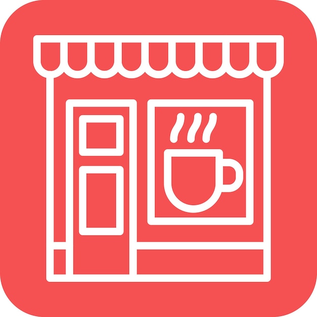 Diseño vectorial Estilo del icono de la cafetería