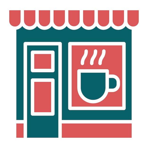 Diseño vectorial Estilo del icono de la cafetería