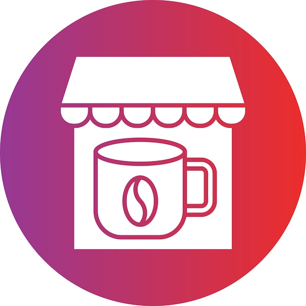 Diseño vectorial Estilo del icono de la cafetería