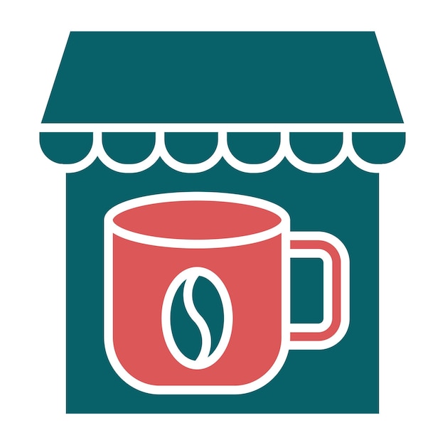 Diseño vectorial Estilo del icono de la cafetería