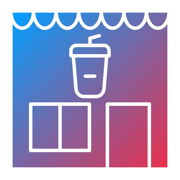 Diseño vectorial Estilo del icono de la cafetería