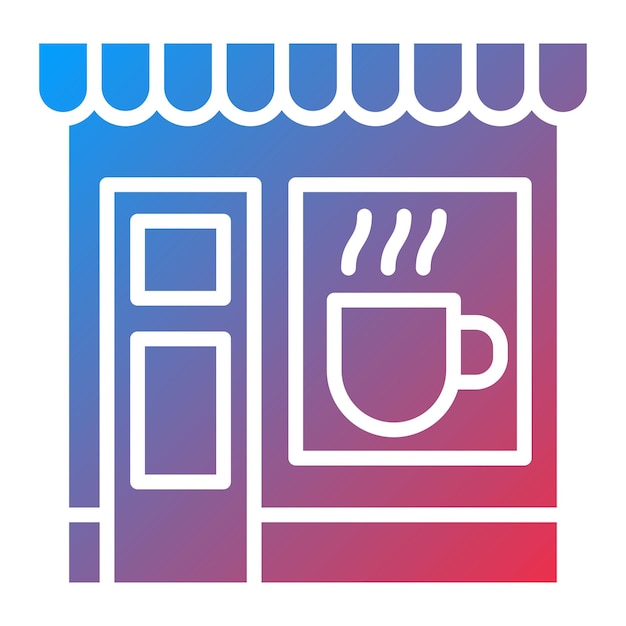 Diseño vectorial Estilo del icono de la cafetería