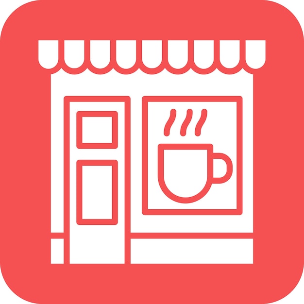 Diseño vectorial Estilo del icono de la cafetería