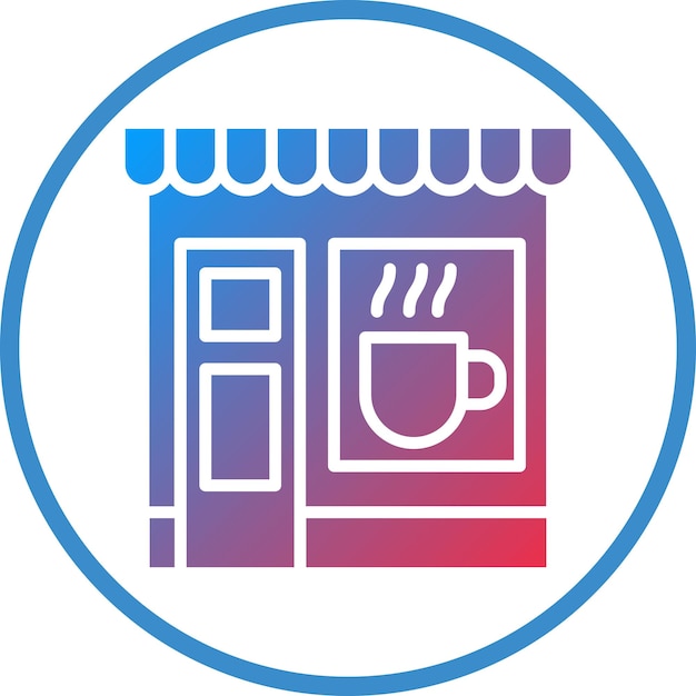 Diseño vectorial Estilo del icono de la cafetería