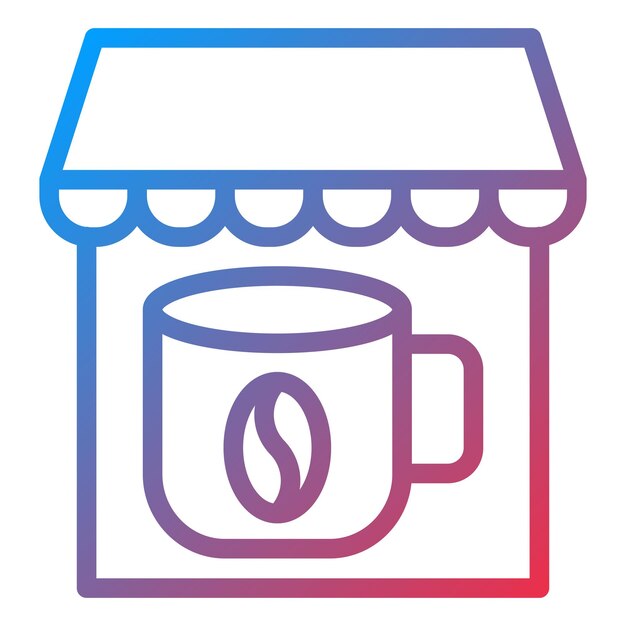 Diseño vectorial Estilo del icono de la cafetería