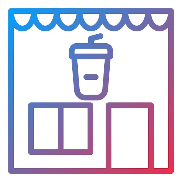 Diseño vectorial Estilo del icono de la cafetería