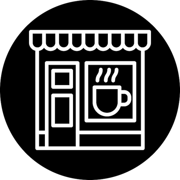Diseño vectorial Estilo del icono de la cafetería