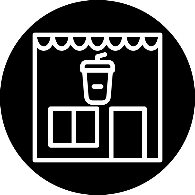 Diseño vectorial Estilo del icono de la cafetería