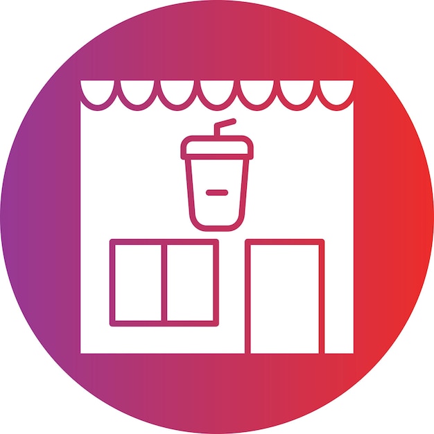 Diseño vectorial Estilo del icono de la cafetería
