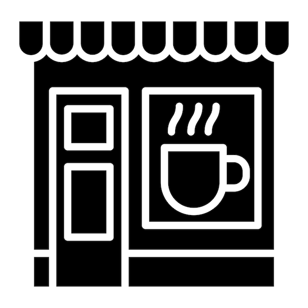 Diseño vectorial Estilo del icono de la cafetería