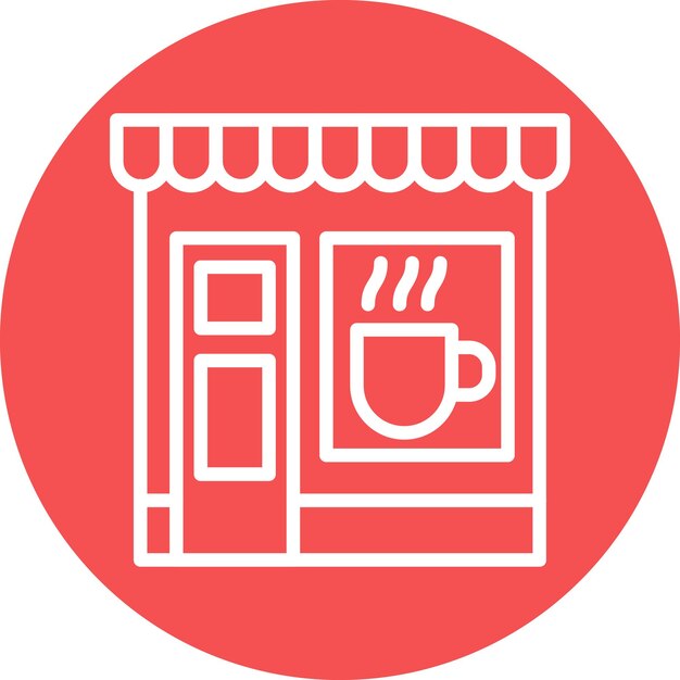 Diseño vectorial Estilo del icono de la cafetería