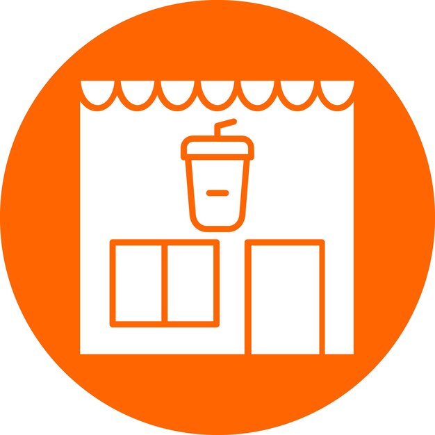 Diseño vectorial Estilo del icono de la cafetería