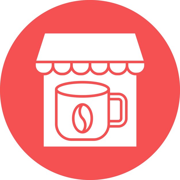 Diseño vectorial Estilo del icono de la cafetería