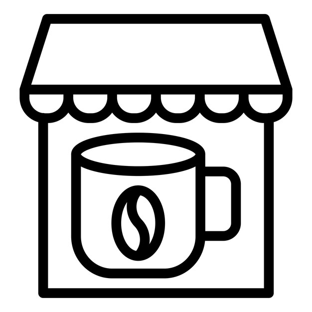Diseño vectorial Estilo del icono de la cafetería