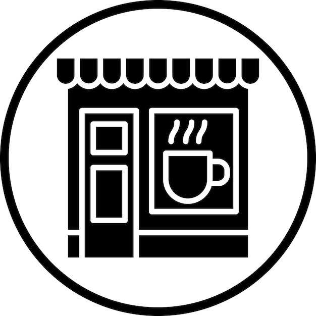 Diseño vectorial Estilo del icono de la cafetería