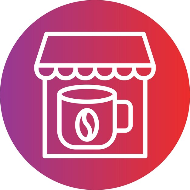 Diseño vectorial Estilo del icono de la cafetería