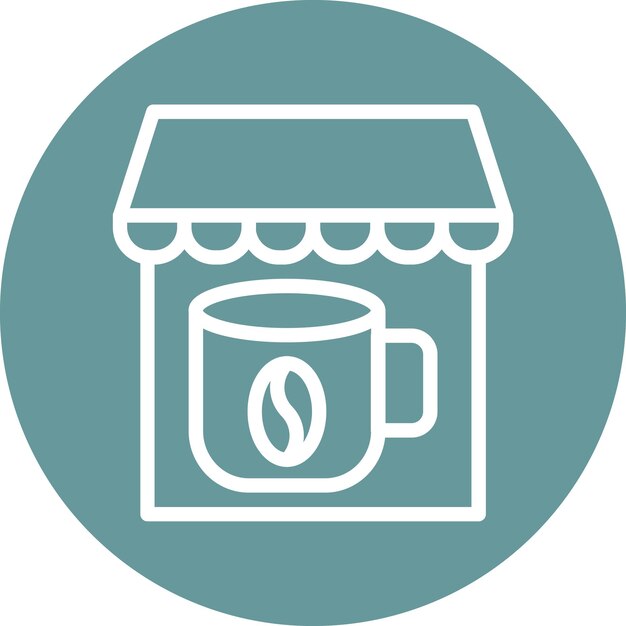Diseño vectorial Estilo del icono de la cafetería