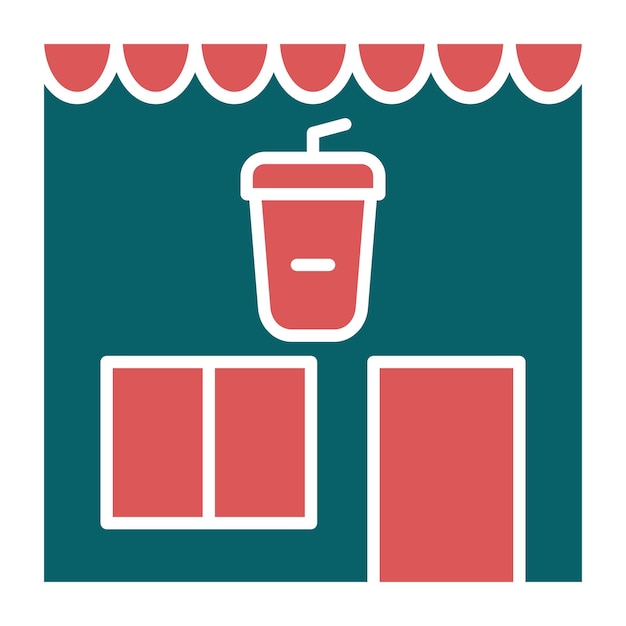 Diseño vectorial Estilo del icono de la cafetería