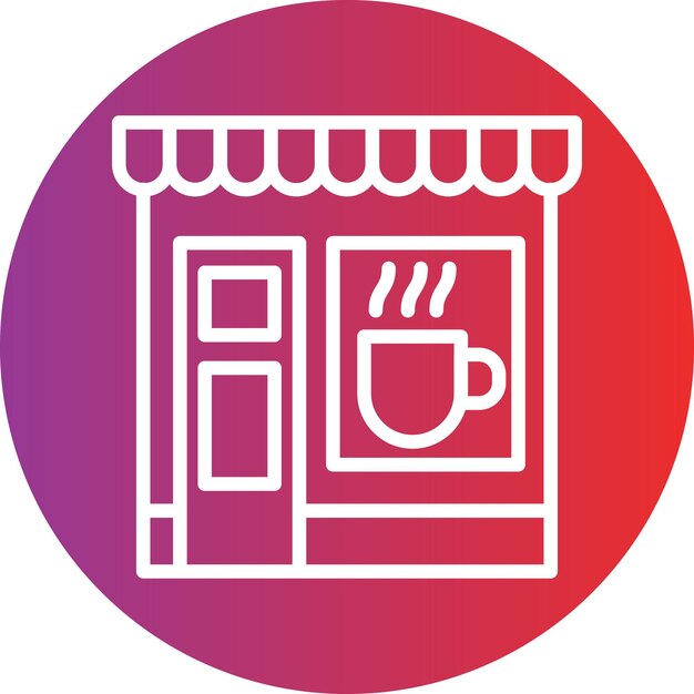 Diseño vectorial Estilo del icono de la cafetería