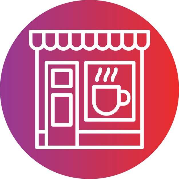 Vector diseño vectorial estilo del icono de la cafetería