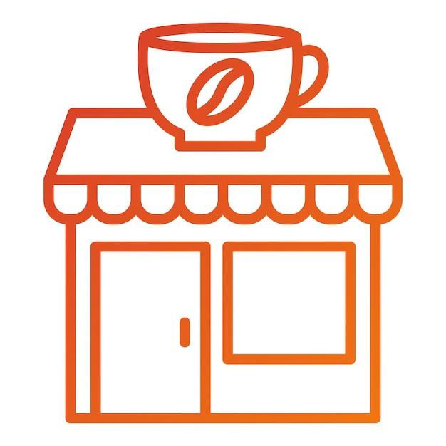 Diseño vectorial Estilo del icono de la cafetería