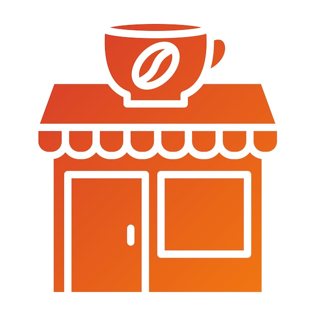 Diseño vectorial Estilo del icono de la cafetería