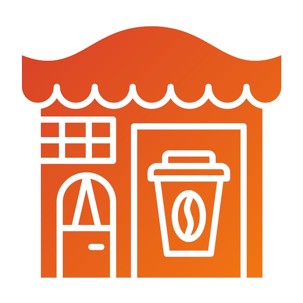 Diseño vectorial Estilo del icono de la cafetería