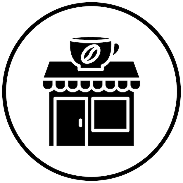 Diseño vectorial Estilo del icono de la cafetería