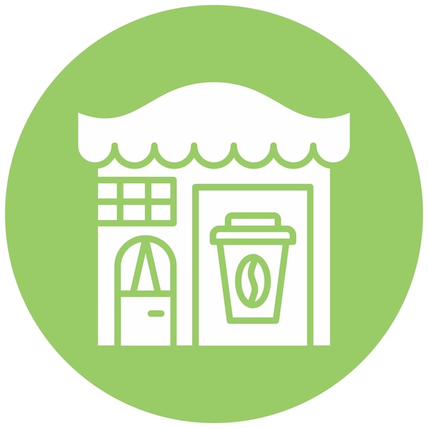 Diseño vectorial Estilo del icono de la cafetería