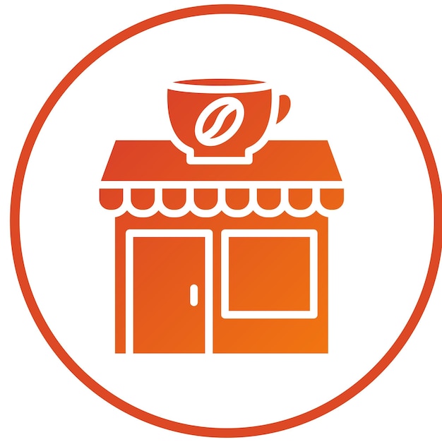 Diseño vectorial Estilo del icono de la cafetería